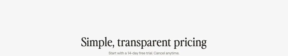 Simple, transparent pricing hero section from Micro
