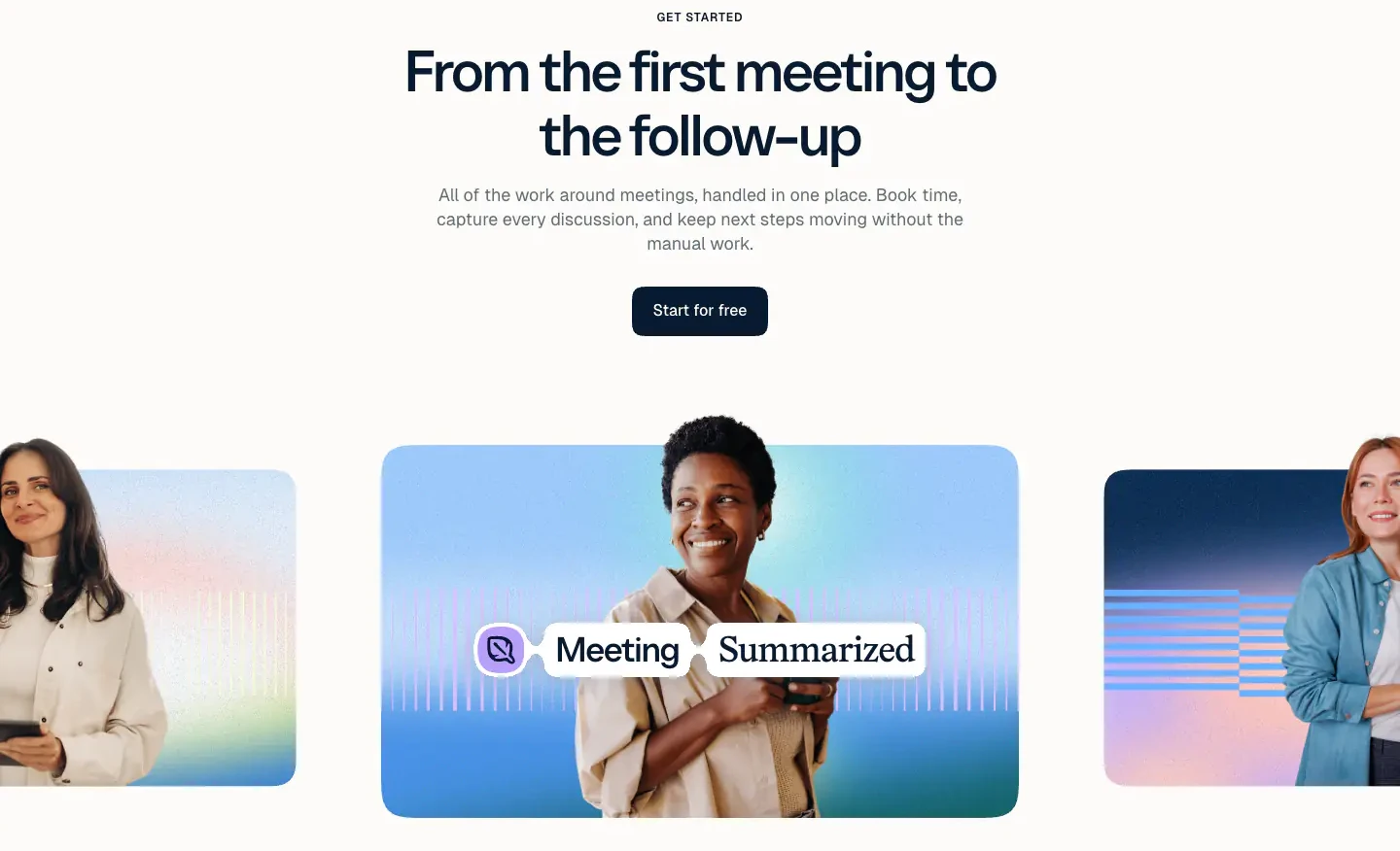 From First Meeting to Follow-Up cta section from Calendly
