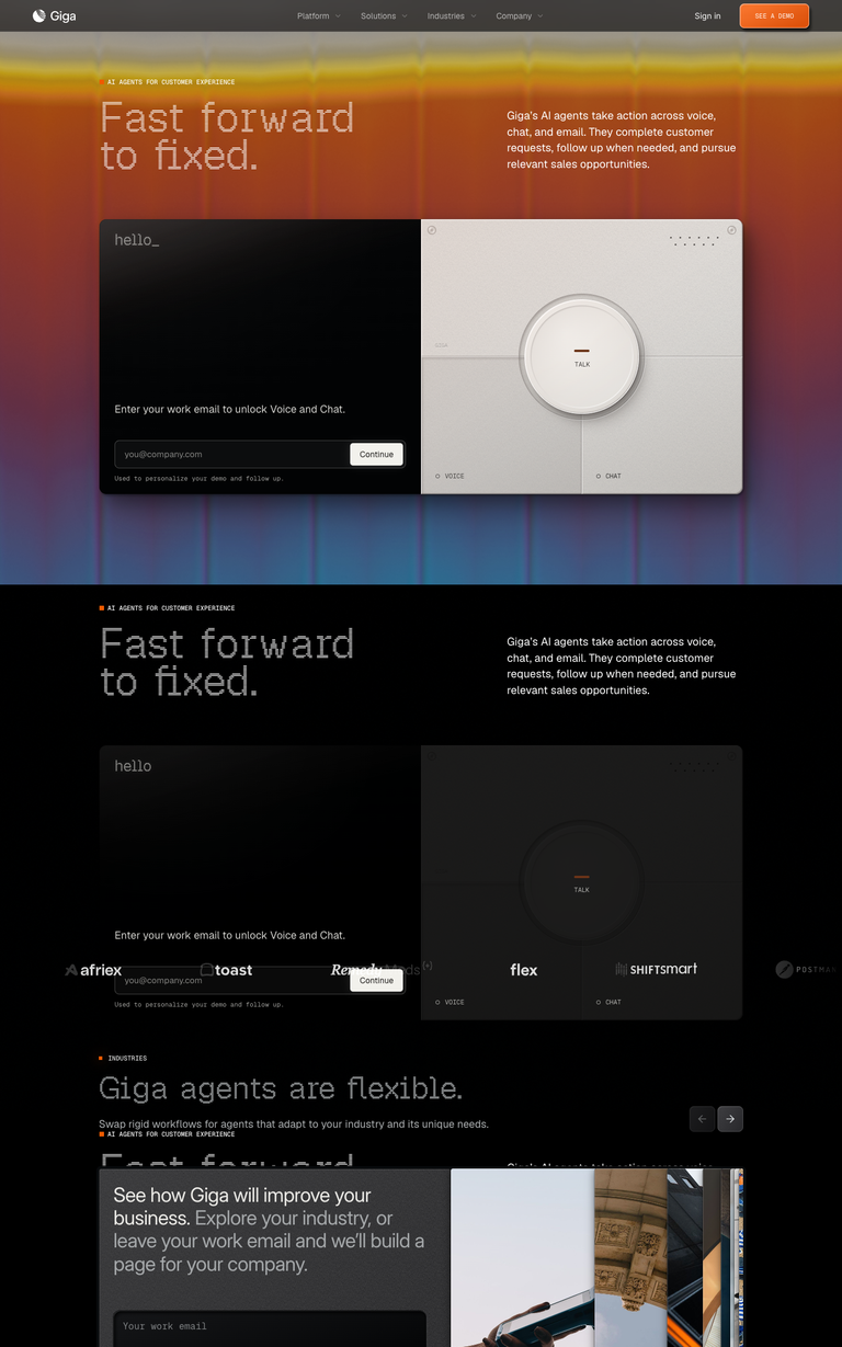 Giga website design reference