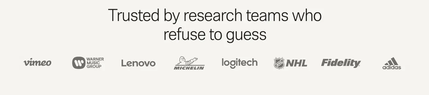 Trusted by research teams Logo Cloud section from Maze