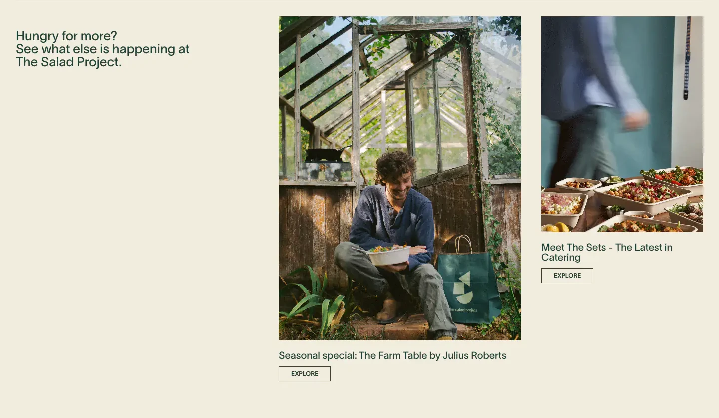 Latest Stories and Seasonal Features editorial section from The Salad Project