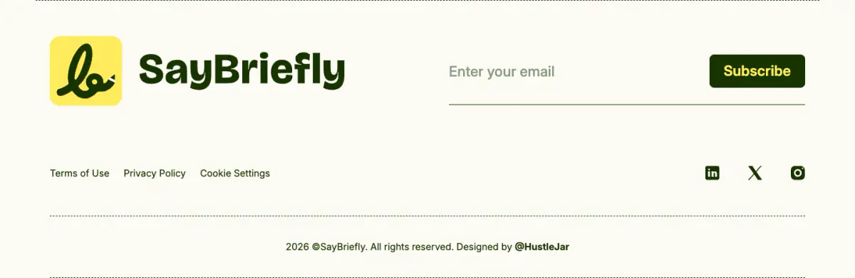 Saybriefly Forms forms section from Saybriefly