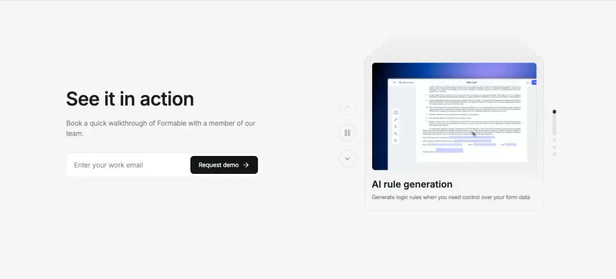 See it in action features section from Formable