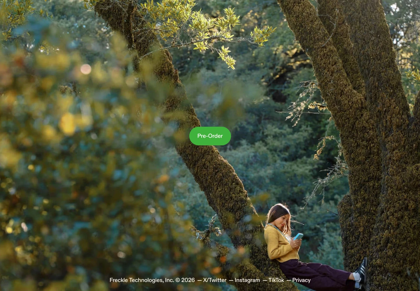 Scenic Pre-Order Footer footer section from Freckle