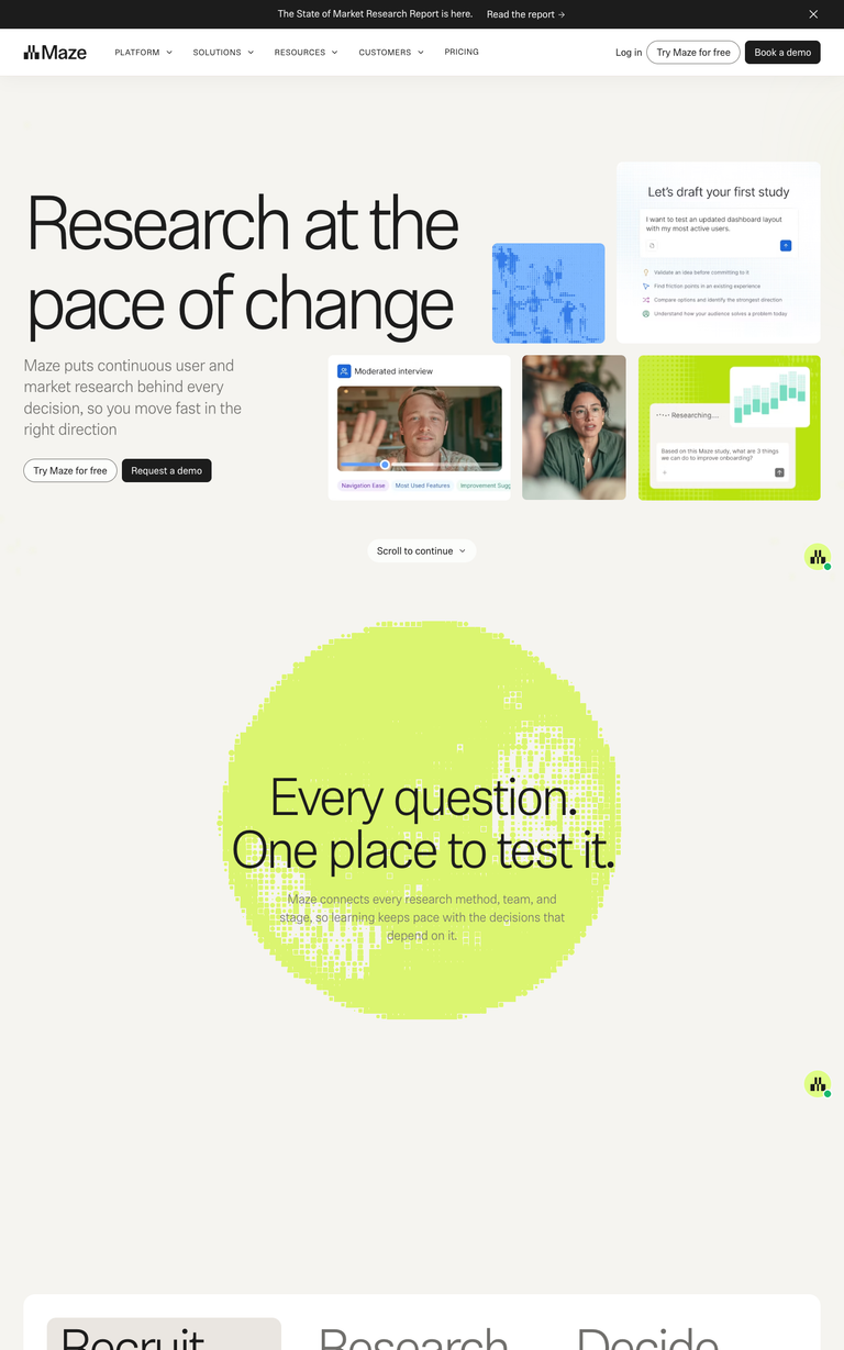 Maze website design reference