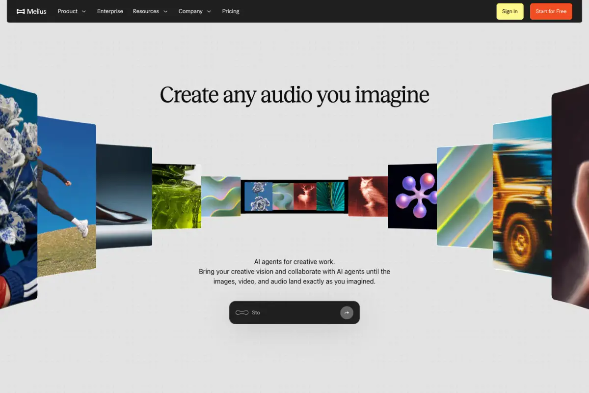 Create anything you imagineCreate any campaign you imagine Hero section from Melius