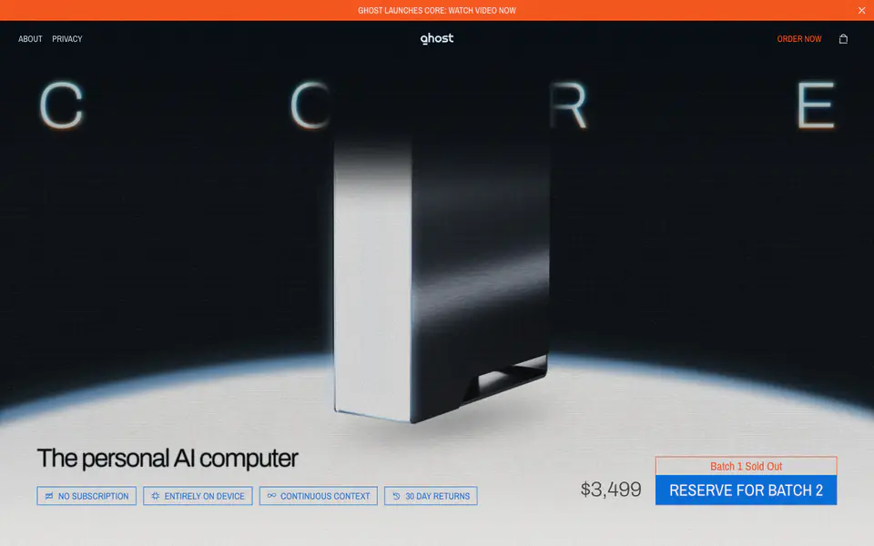 Ghost AI website preview
