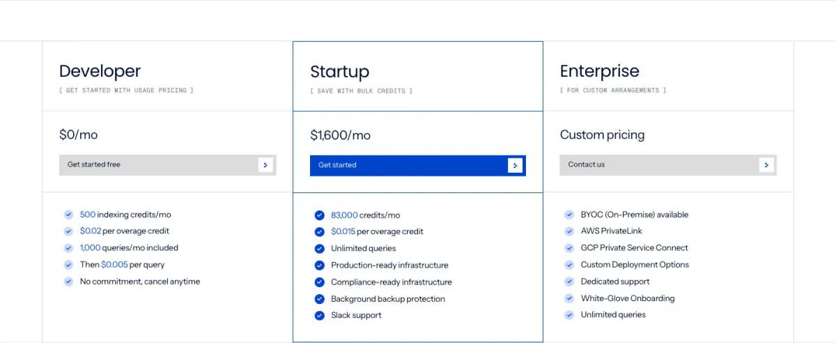 Developer features section from Captain