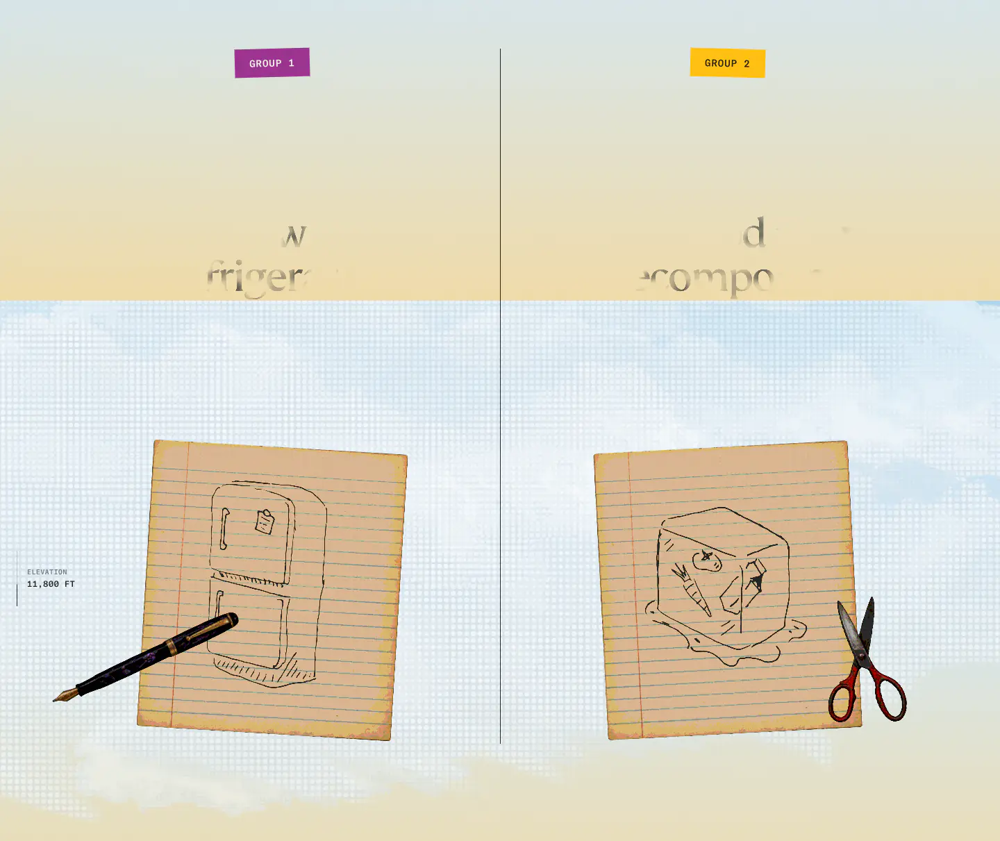 Draw a refrigerator features section from Applied Imagination