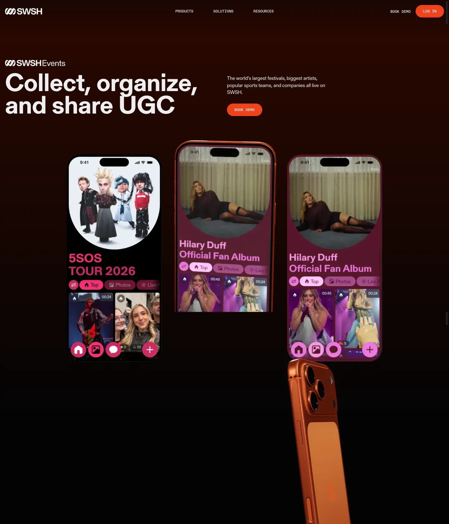 SWSH Events UGC Platform Hero Hero section from SWSH