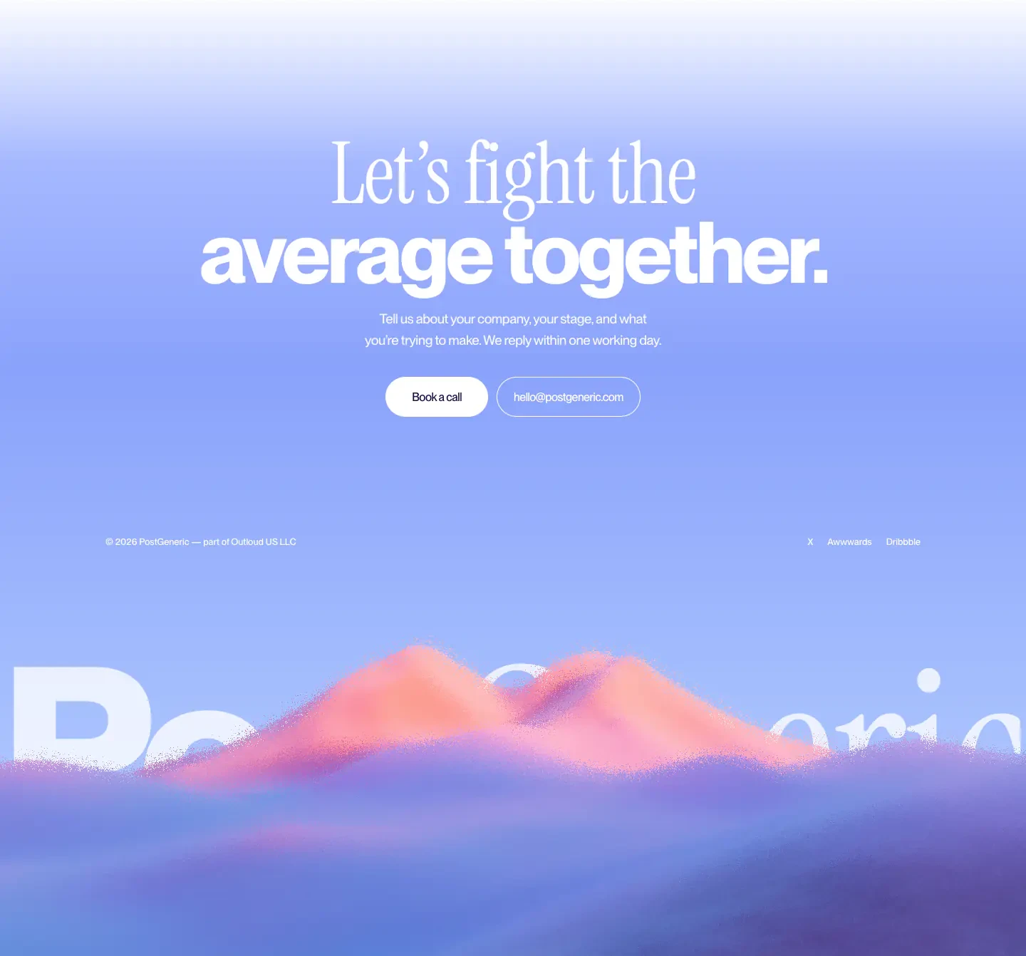 Let's fight the average together Footer section from PostGeneric