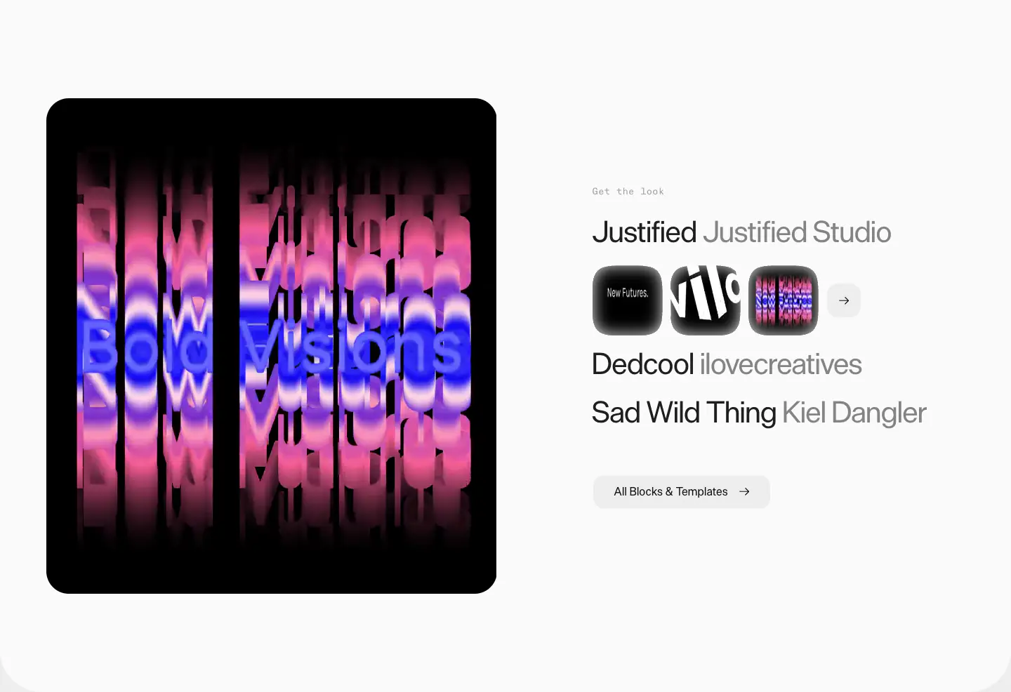 Justified Justified Studio Features section from Butter