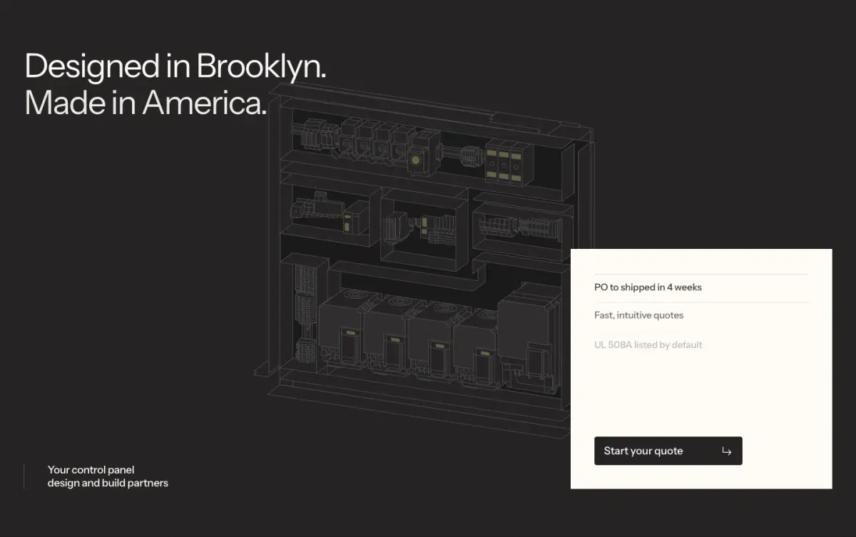 Designed in Brooklyn. Made in America. features section from Podium Automation