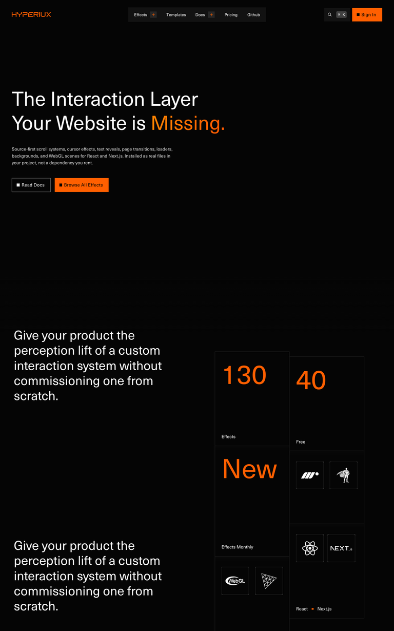 Hyperiux Vault website design reference