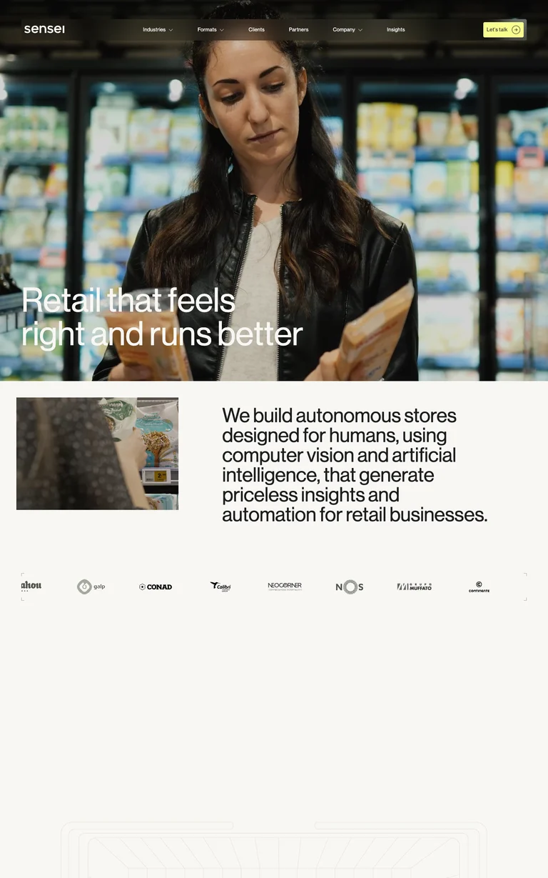 Sensei website design reference