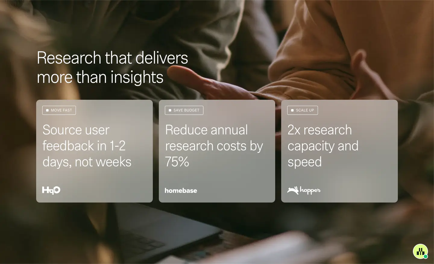 Research that delivers more than insights Features section from Maze