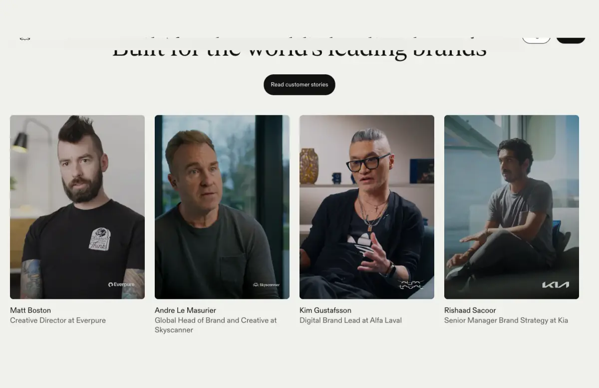 Built for the world’s leading brands Features section from Frontify