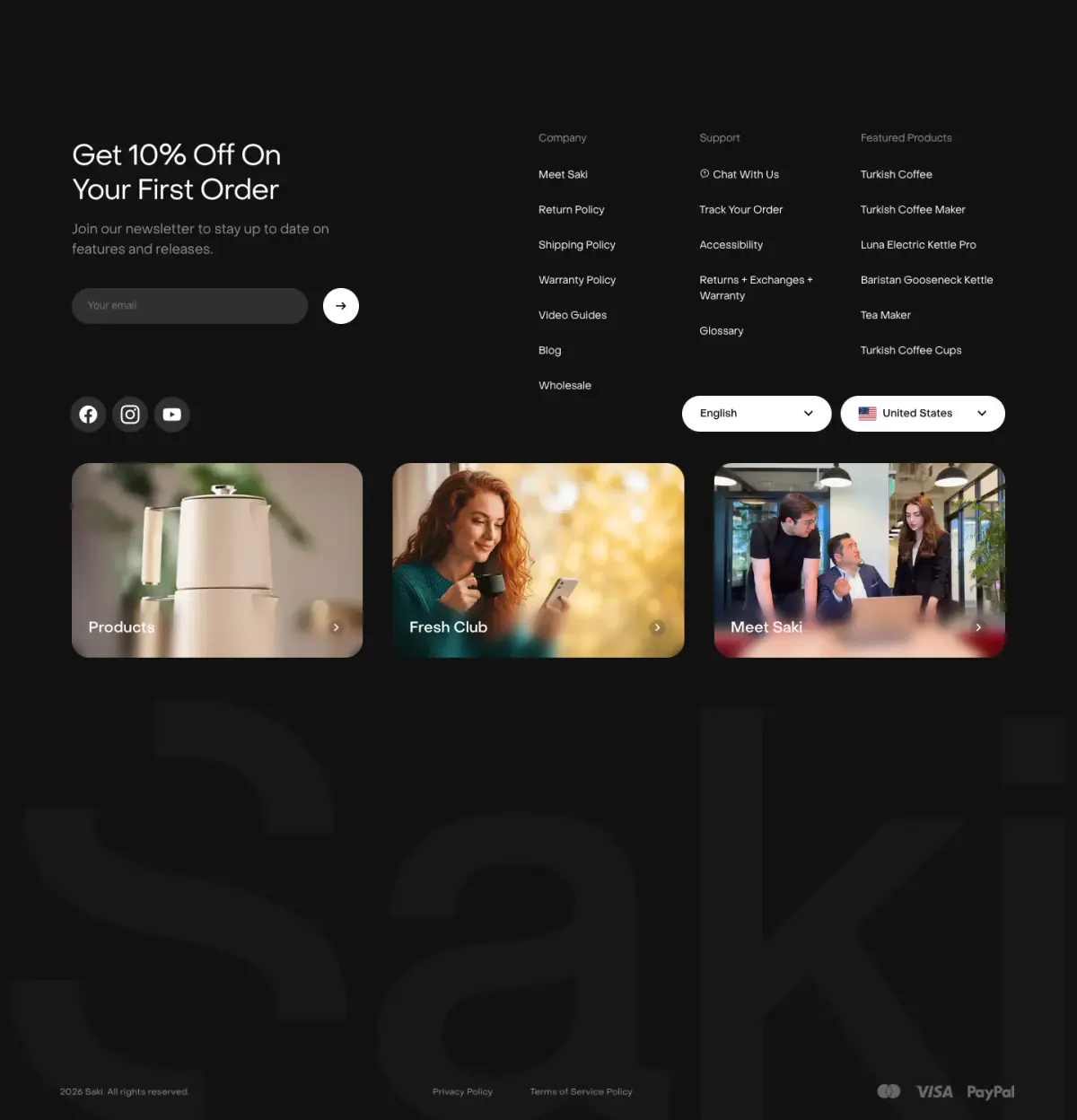 Sakiproducts Footer footer section from Sakiproducts