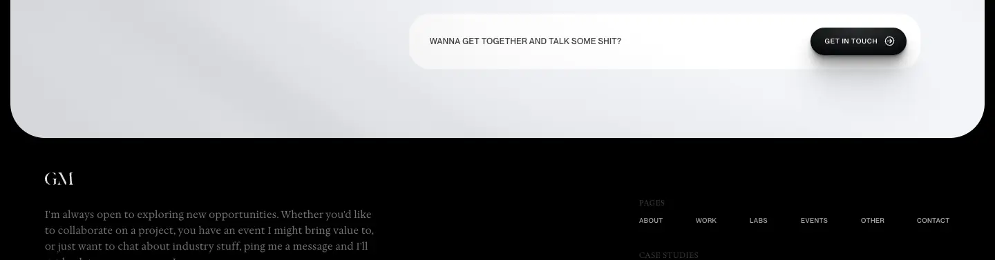 CREATIVE DIRECTOR  APPLE Footer section from Graham McDonnell