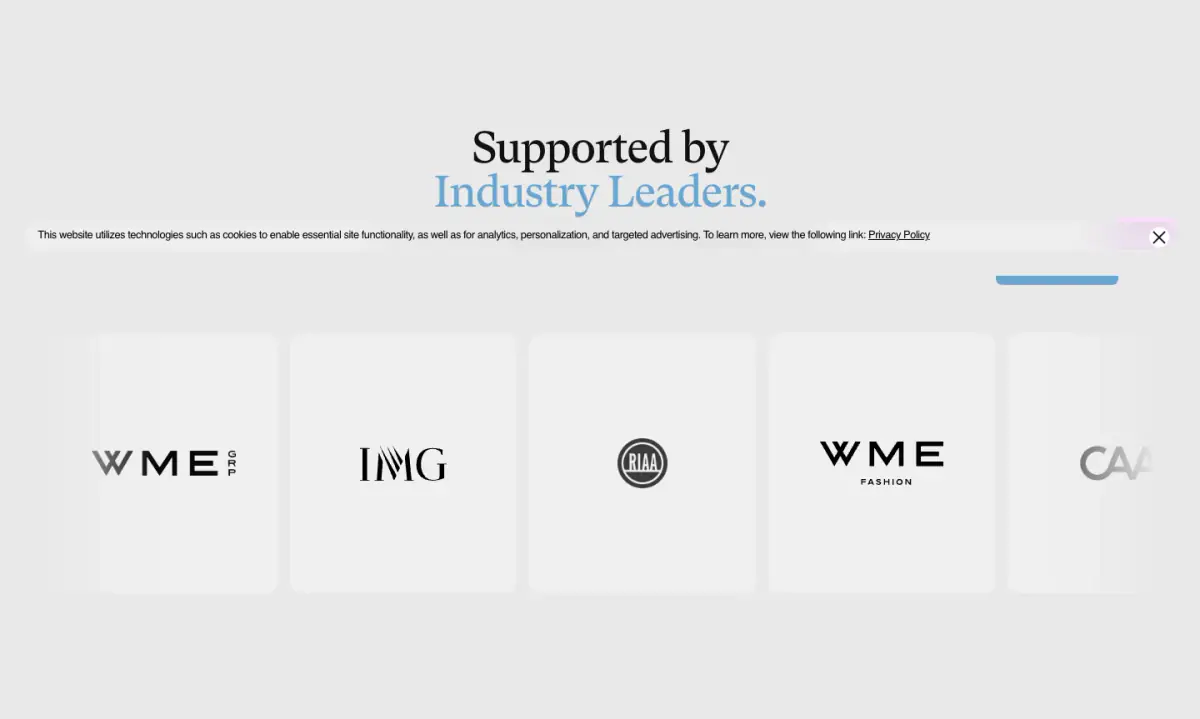 Supported by Industry Leaders. features section from Loti