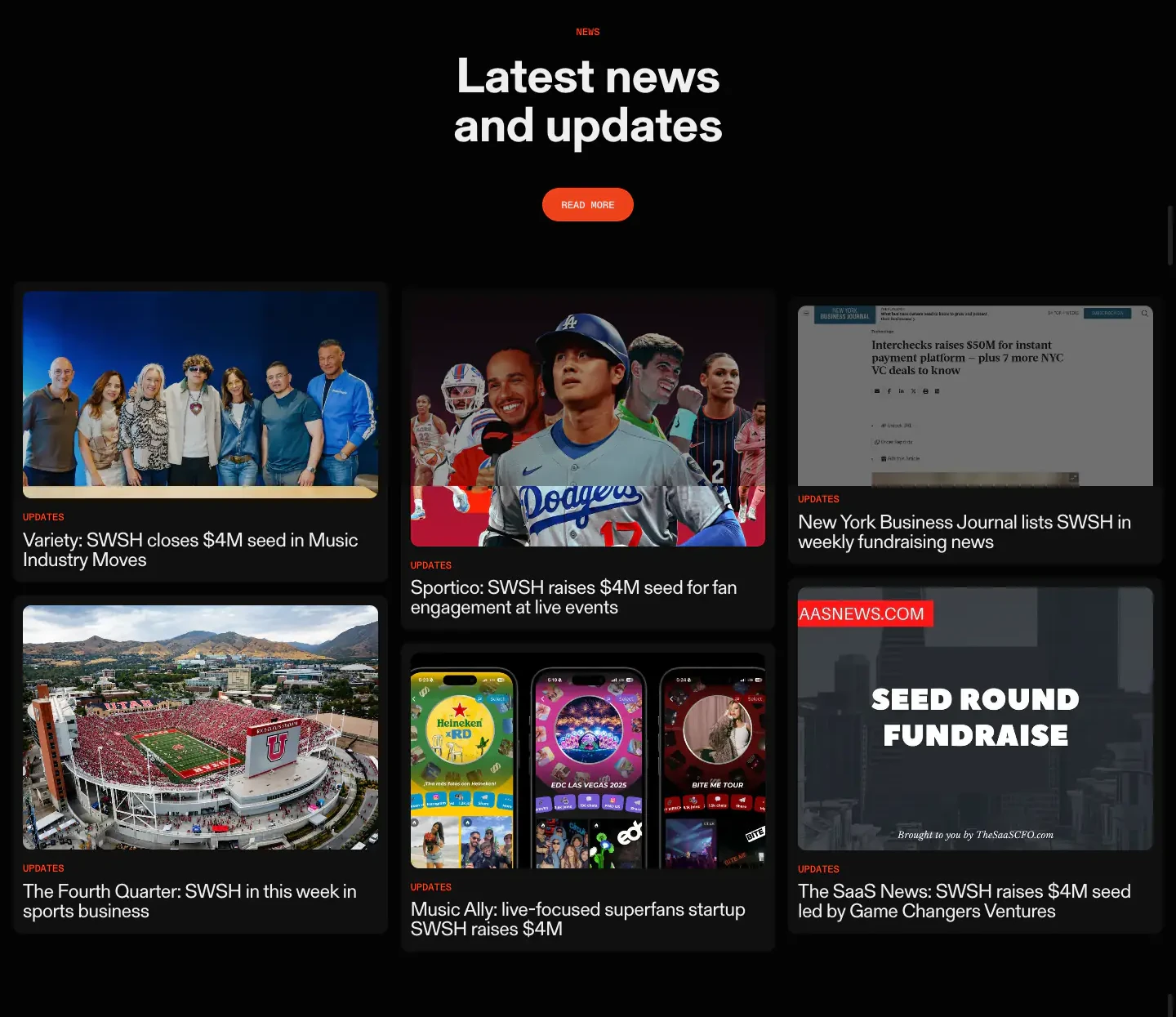 Latest News and Updates Editorial section from SWSH