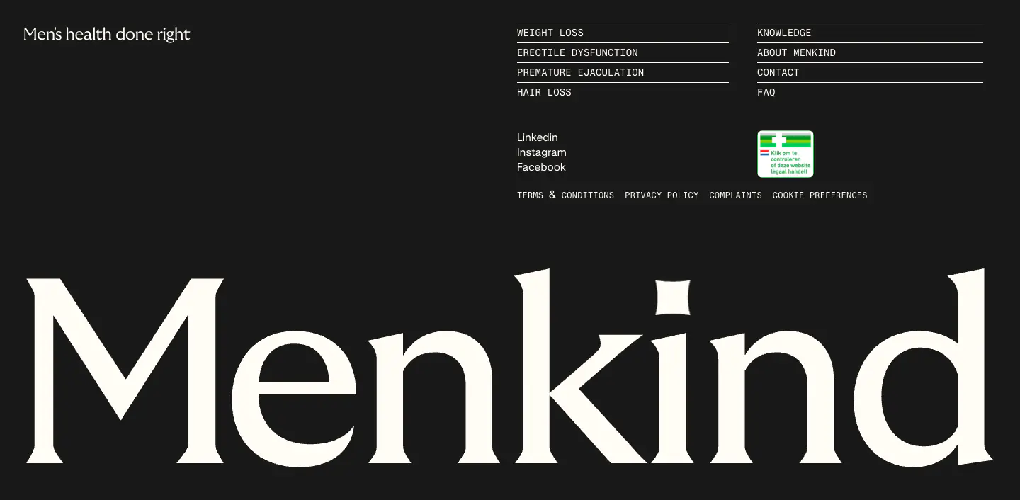 Menkind Footer footer section from Menkind