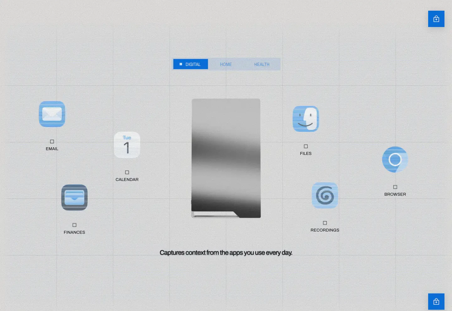 Digital App Context Capture feature-card section from Ghost AI