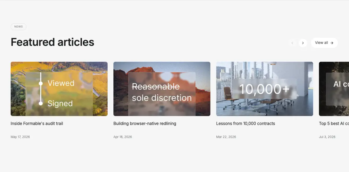 Featured articles features section from Formable