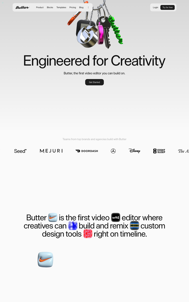 Butter website design reference
