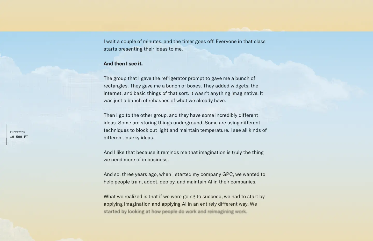 What the two groups imagined features section from Applied Imagination
