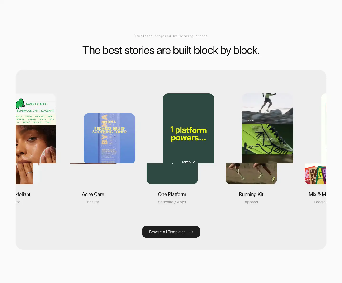 The best stories are built block by block. Features section from Butter