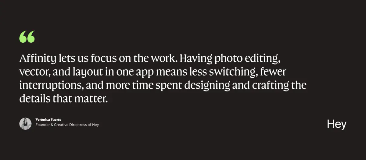 Affinity Features features section from Affinity