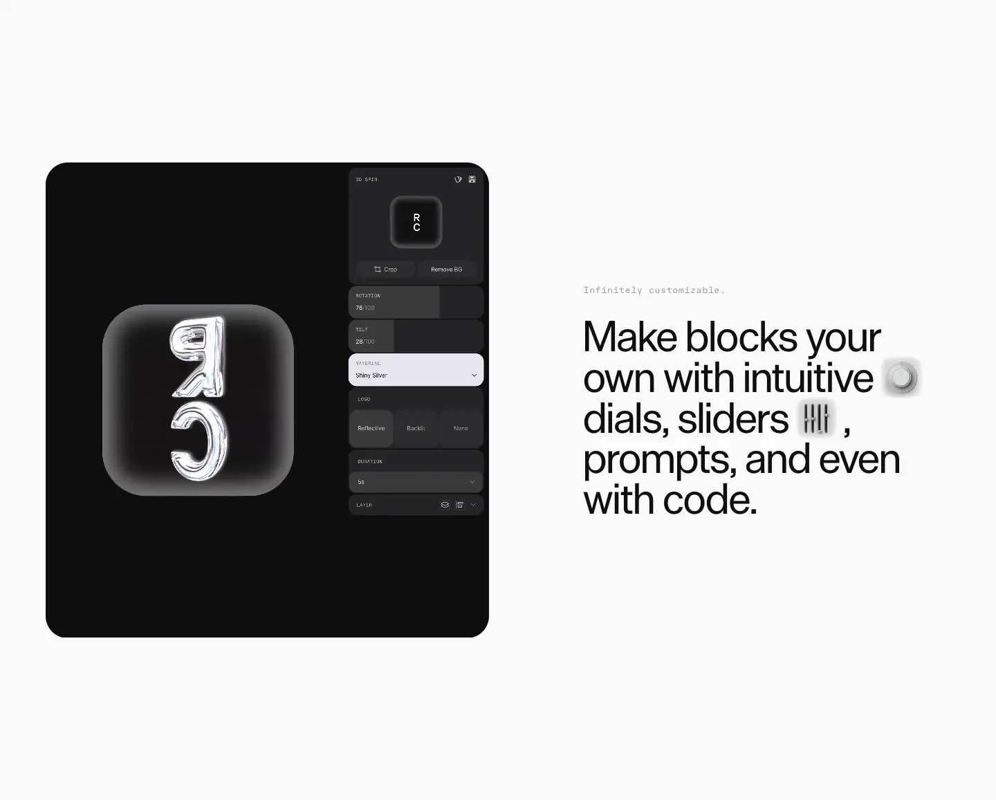 Make blocks your own with intuitive dials, sliders , prompts, and even… Features section from Butter
