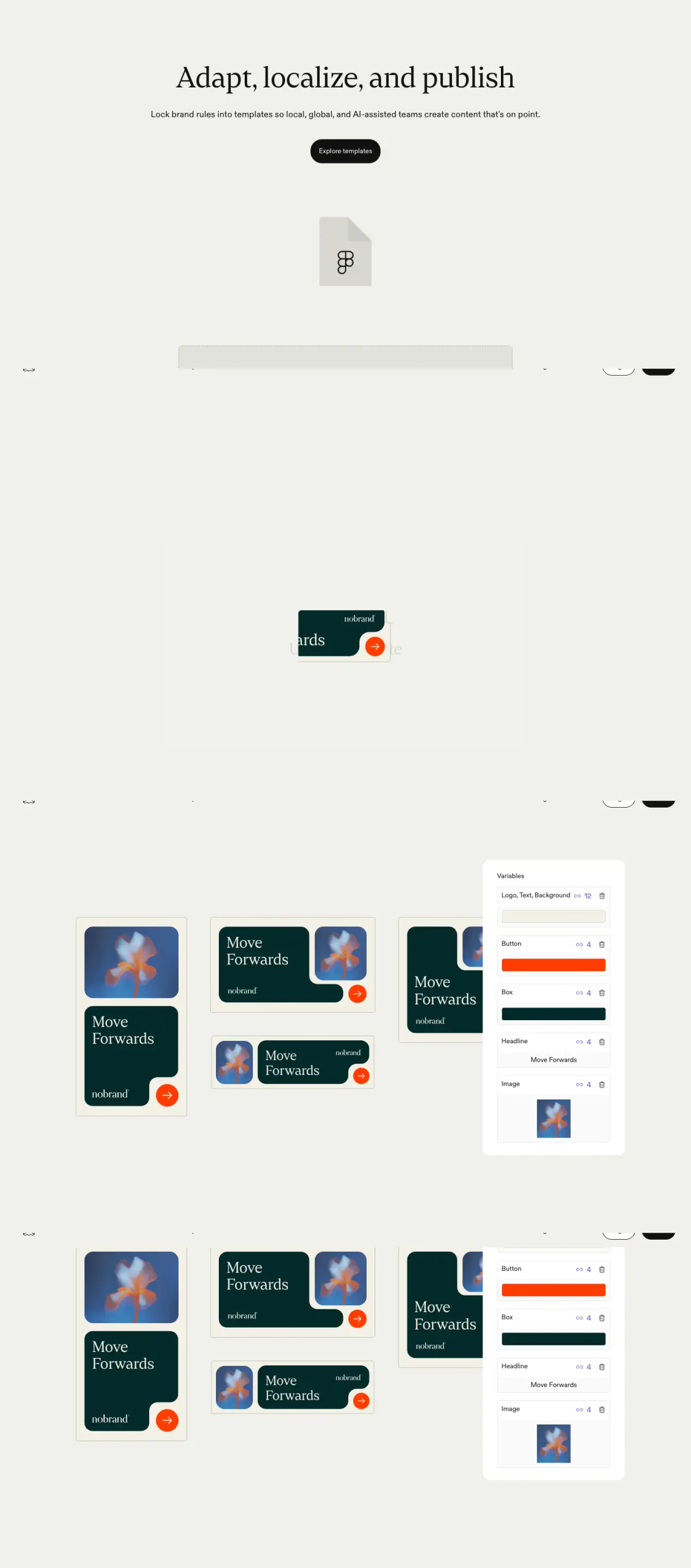 Adapt, localize, and publish Features section from Frontify
