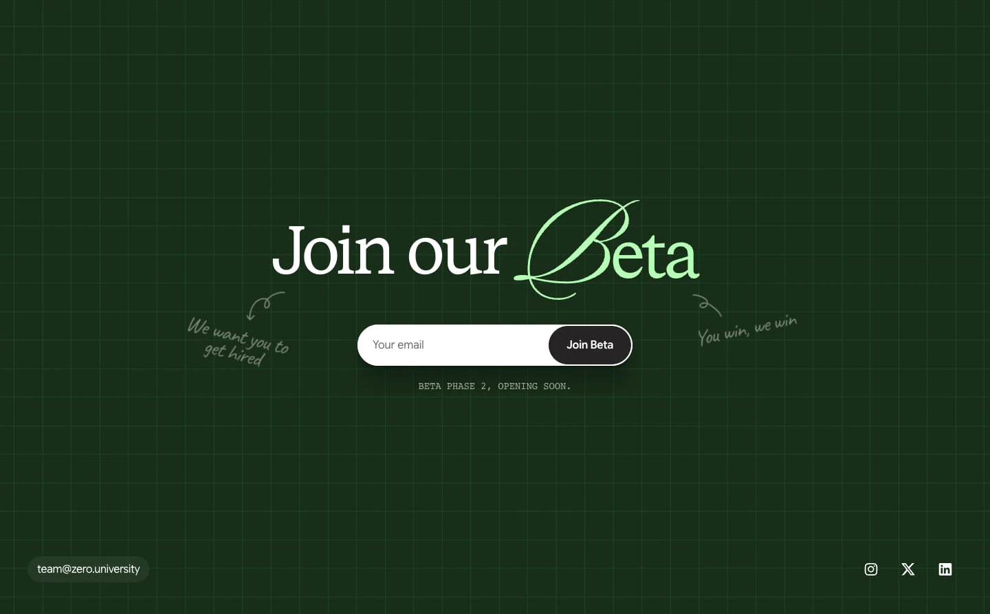 Join Our Beta Signup CTA section from Zero