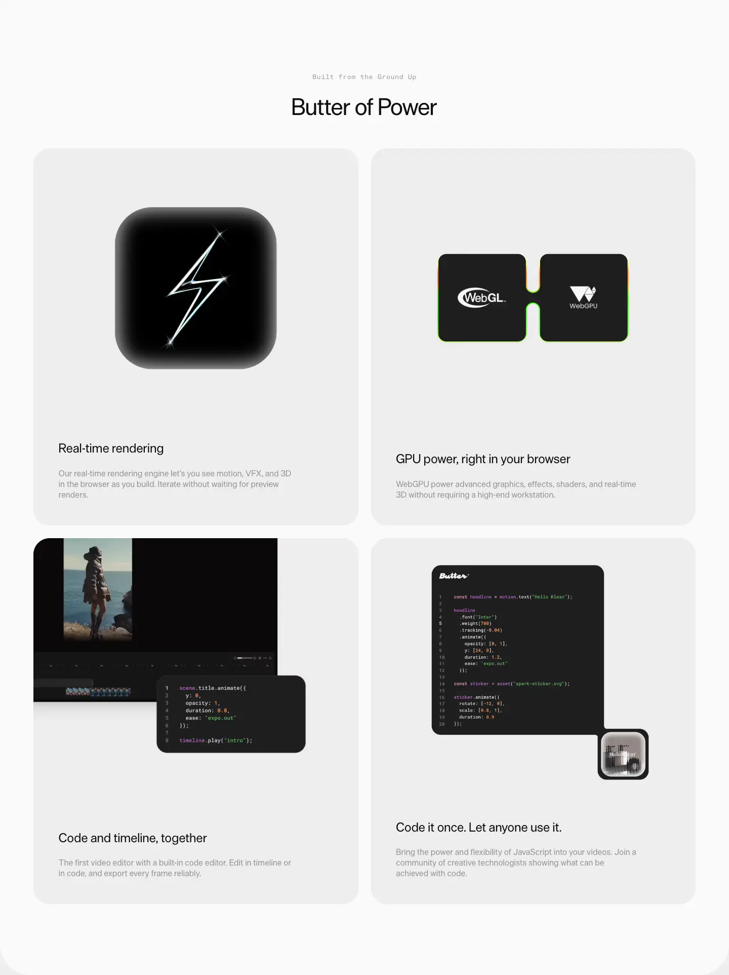 Butter of Power features section from Butter