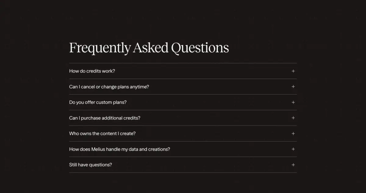 Frequently Asked Questions FAQ section from Melius