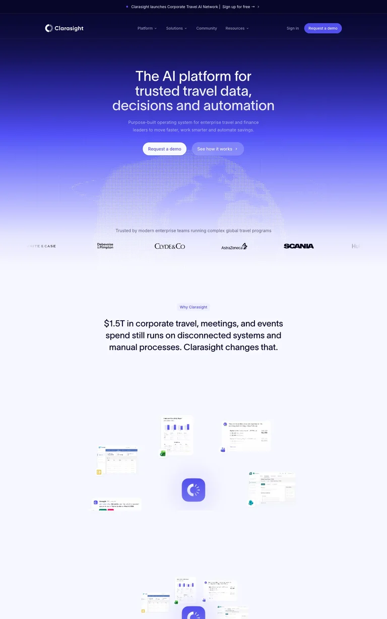 Clarasight website design reference