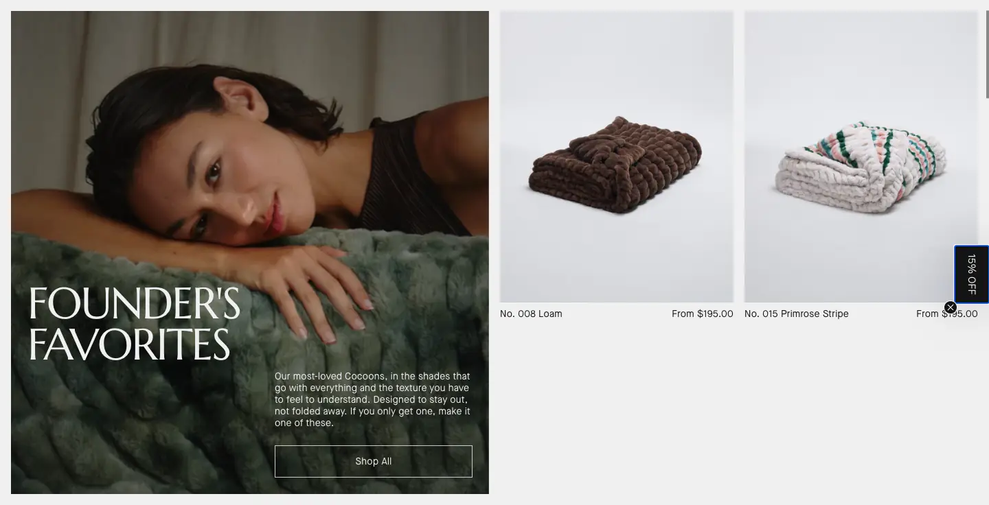 FOUNDER'S FAVORITES features section from CO'CŌŌN