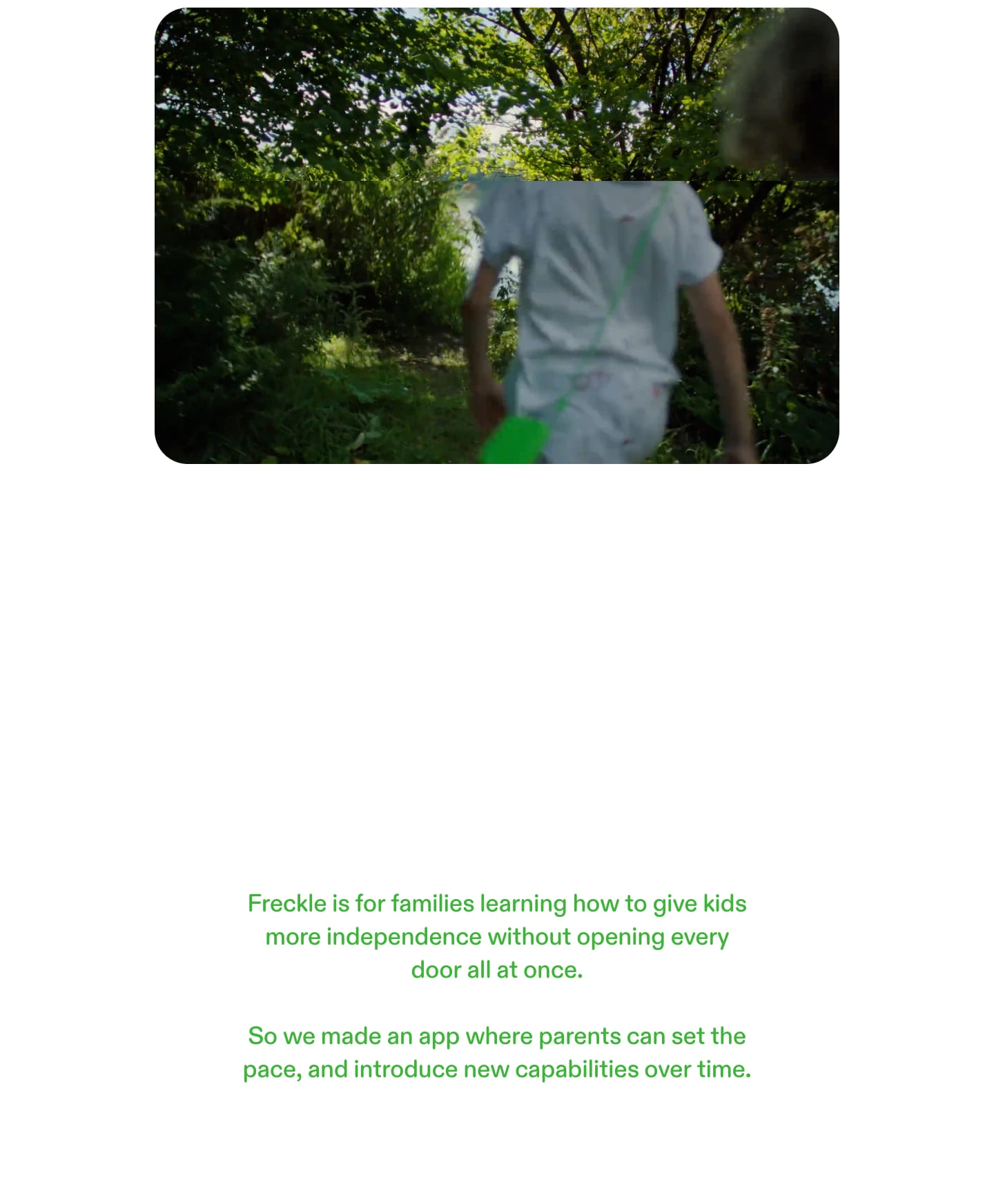 Family Independence Mission editorial section from Freckle