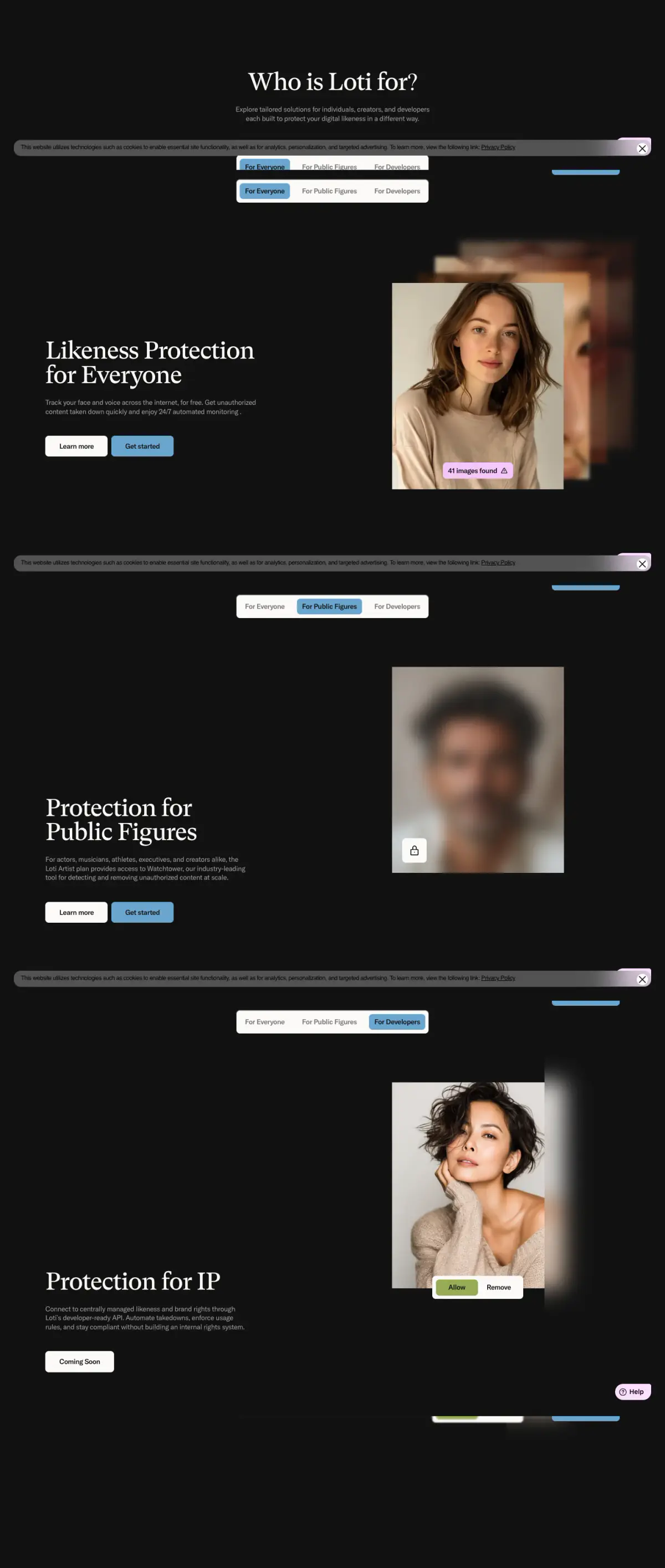 Who is Loti for? features section from Loti