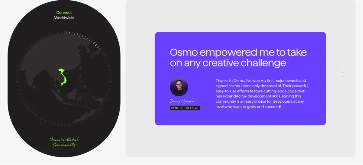 Osmo empowered me to take on any creative challenge testimonials section from Osmo