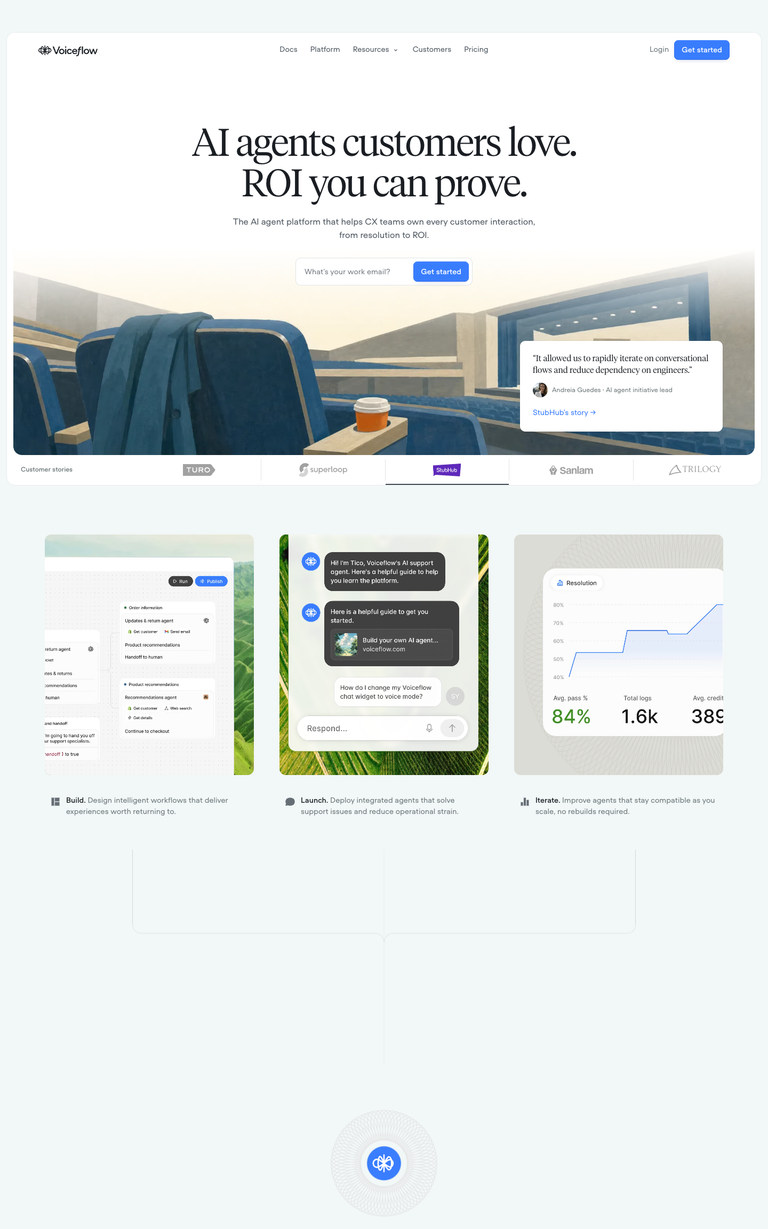 Voiceflow website design reference