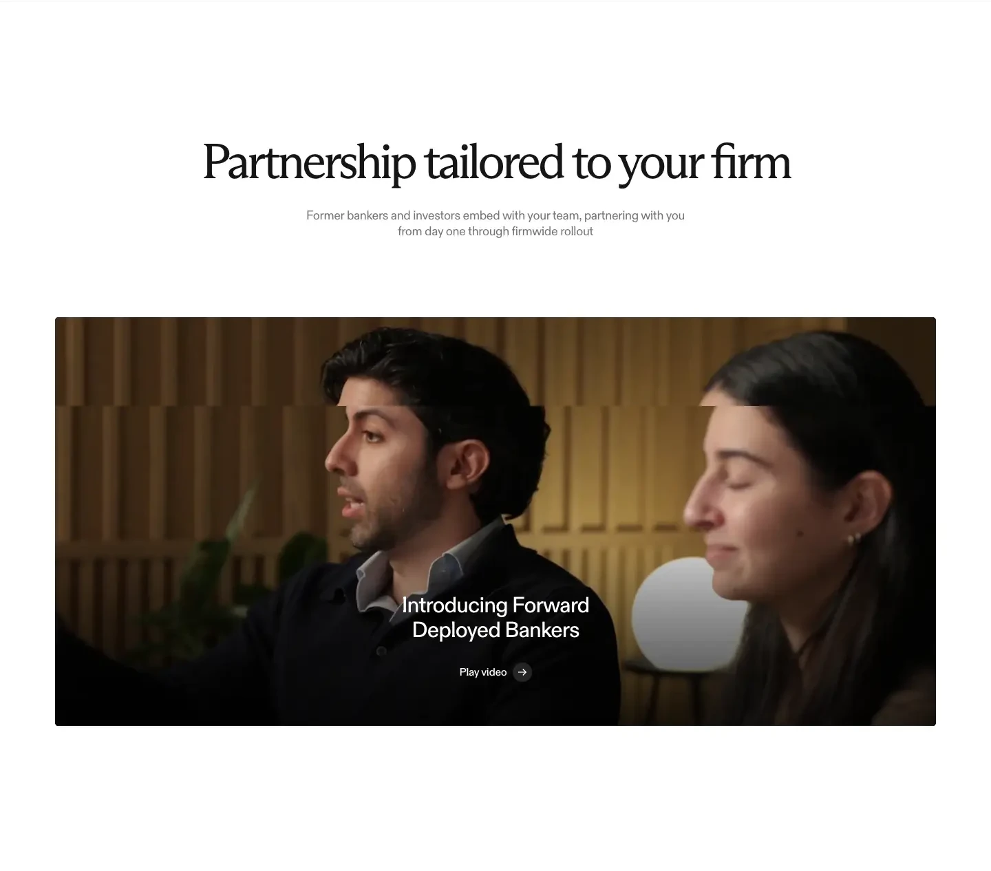 Partnership tailored to your firm features section from Rogo