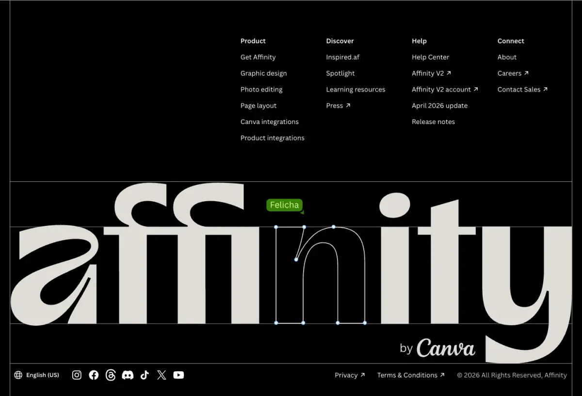 Affinity Footer footer section from Affinity