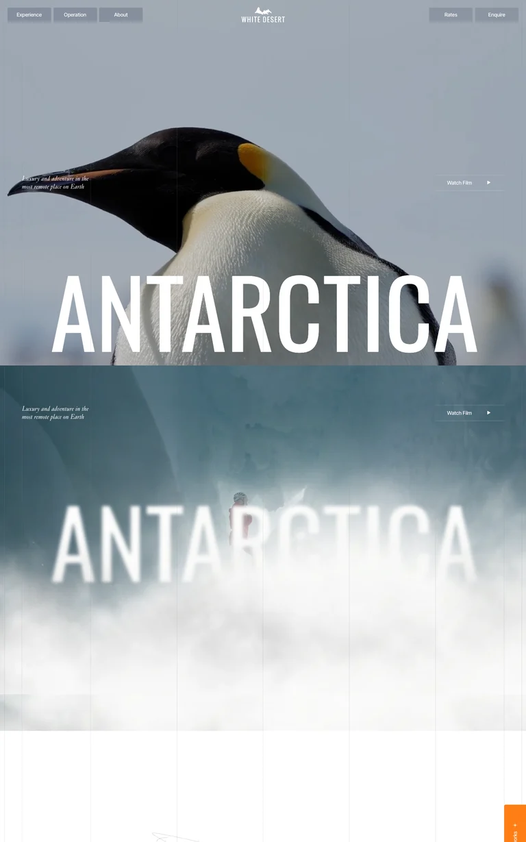 White Desert website design reference