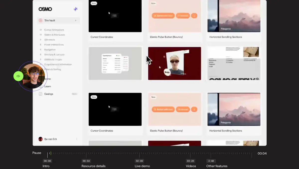 Osmo Features features section from Osmo