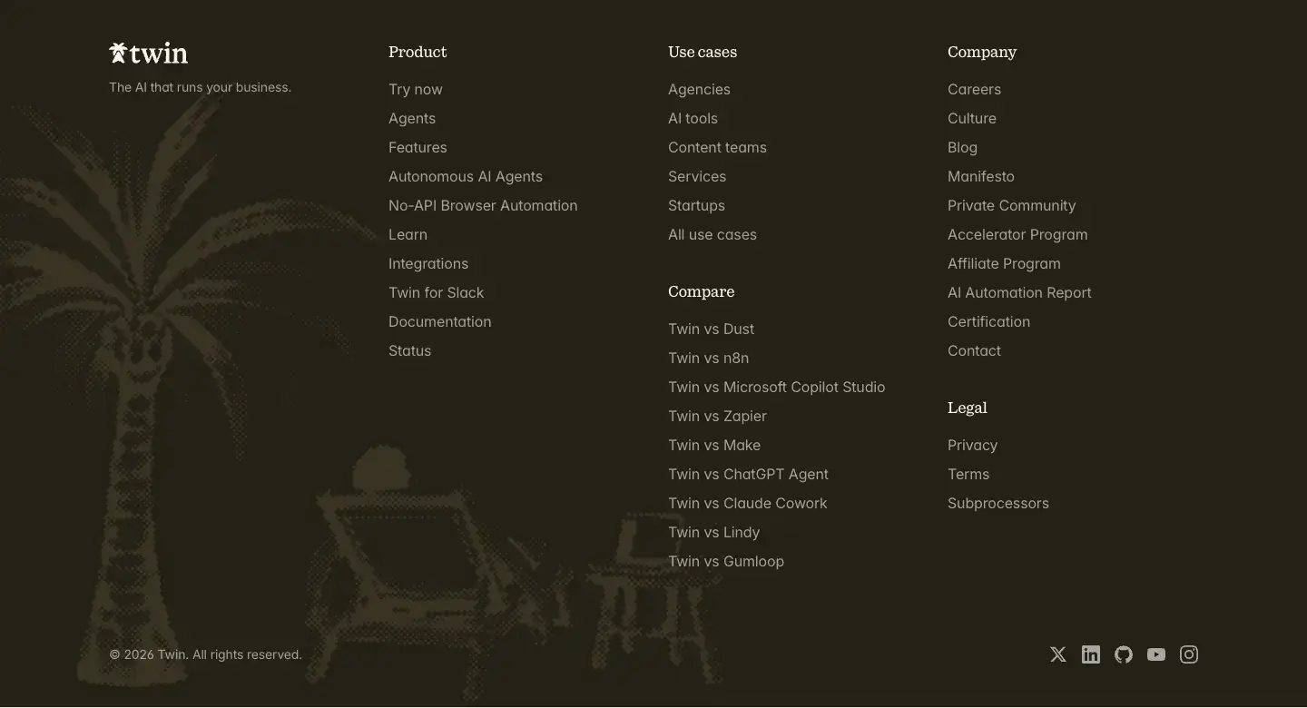 Illustrated Link Directory Footer footer section from Twin