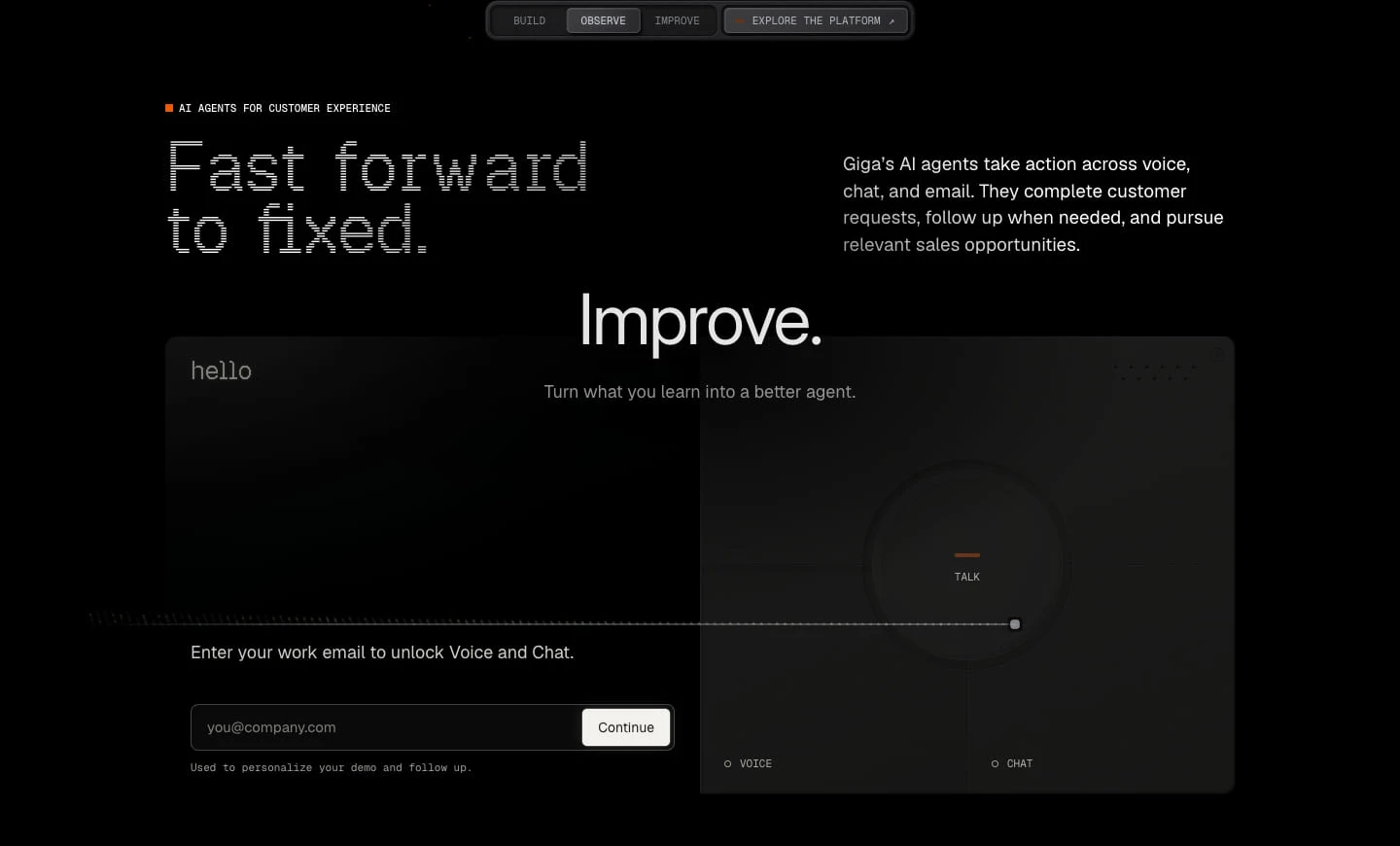 Improve AI Agent Performance Features section from Giga
