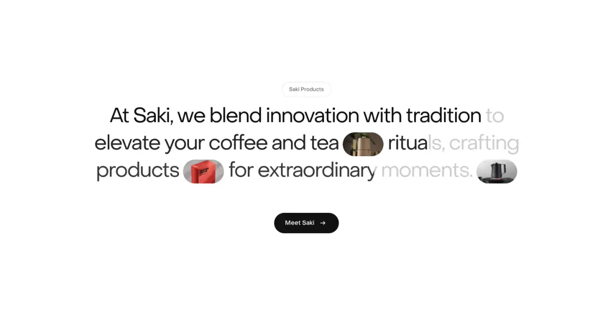 Saki Products features section from Sakiproducts